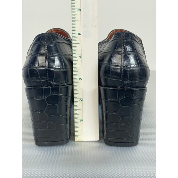 Vionic Linda Black Leather Croc Embossed Detail Ankle Heeled Bootie Size 8 - Picture 10 of 10